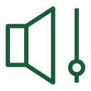Green megaphone/speaker icon indicating audio or announcements