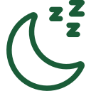 Crescent moon icon with Zs indicating sleep or bedtime