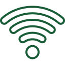 Wi‑Fi signal icon representing a wireless connection